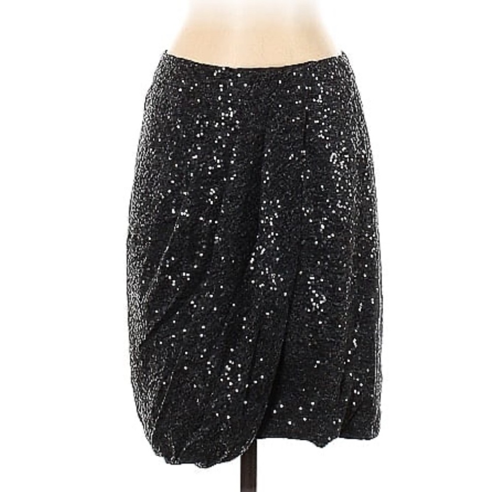 Peruvian Connection Sequin Drape Pleated Skirt - image 1